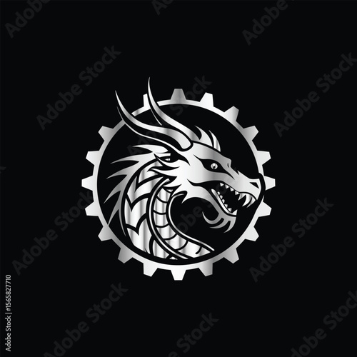 Fotografía Tyrannosaurus Dinosaur head vector logo template and t-shirt design on black background