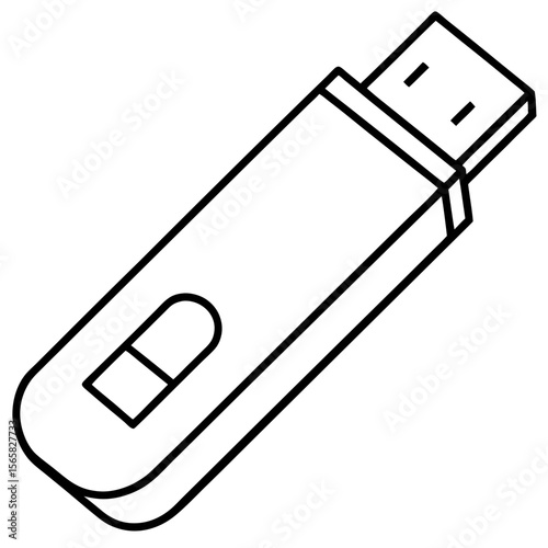 Modern Pen Drive Silhouette Illustration