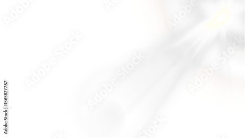 Diagonal light beam with subtle lens flare and soft glow. Ideal for spotlight effects or celestial designs. Transparent Background.