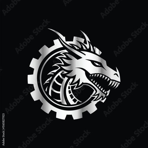 Fotografía Tyrannosaurus Dinosaur head vector logo template and t-shirt design on black background