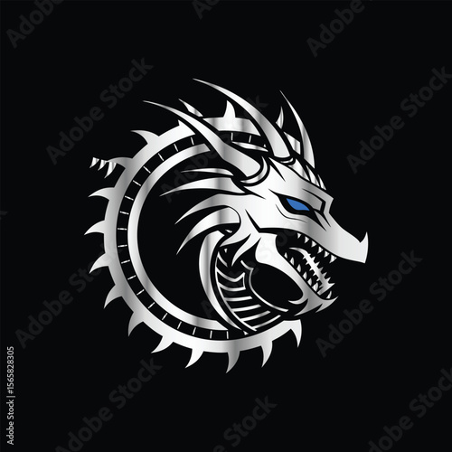 Wallpaper Mural Tyrannosaurus Dinosaur head vector logo template and t-shirt design on black background. Torontodigital.ca