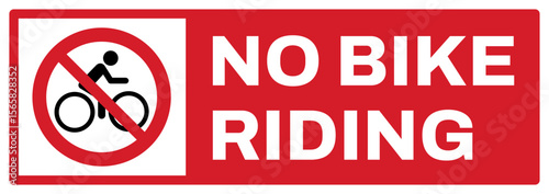 prohibition safety signs v2 uppercase text_no bike riding landscape size 1/2 a4,a3,a2,a1	