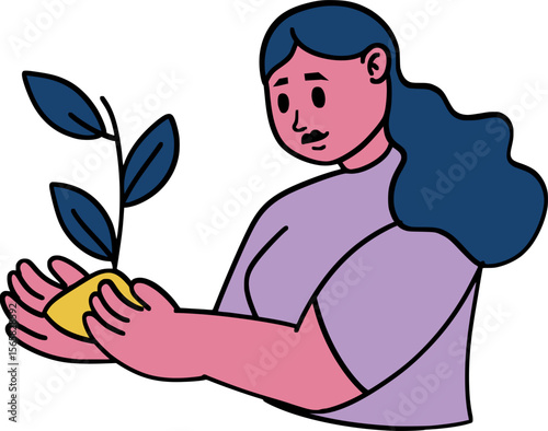 Woman Gardener Illustration