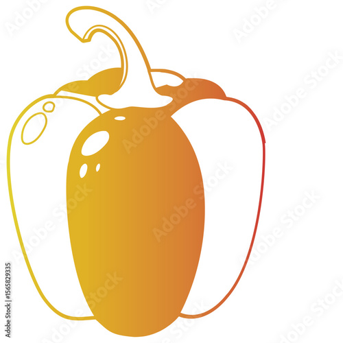 Gradient bellpepper silhouette