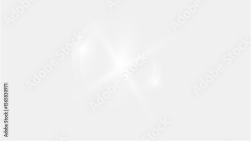 Bright Lens Flare with Cross Starburst Effect on Transparent Background - Optical Luminous Element