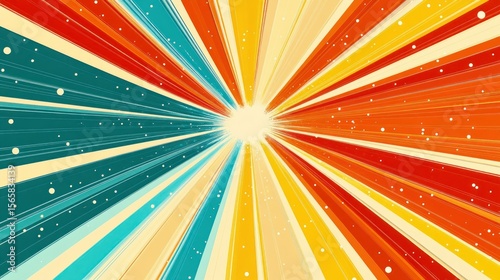 Retro burst radiating colors