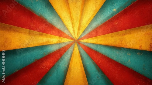 Retro radial stripes in warm colors with vintage texture