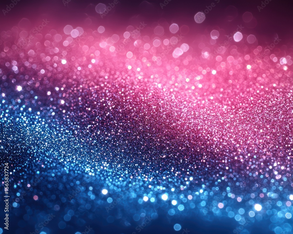 Obraz premium Vibrant abstract background of shimmering pink and blue glitter particles