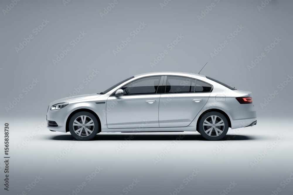 a white car with a silver roof sits on a grey background, with empty blank space for text copy space or mockup design, high detail, 8k a white car with a silver roof sits on a grey background, with empty blank space for text copy space or mockup design, high detail, 8k