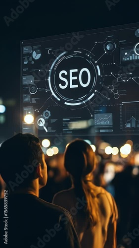 People Seeing Seo Optimization Tech Display Digital Marketing Night