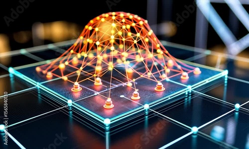3D visualization of digital neural connections forming a complex glowing network.