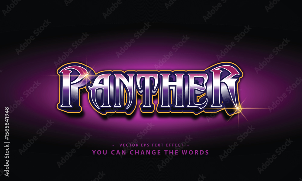 Naklejka premium black panther text effect illustration