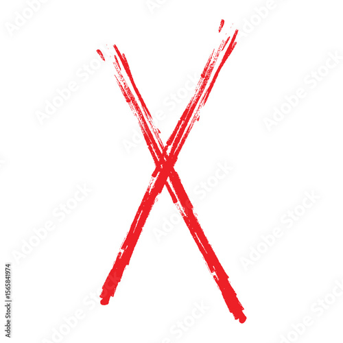 Drawing of red cross Sign

