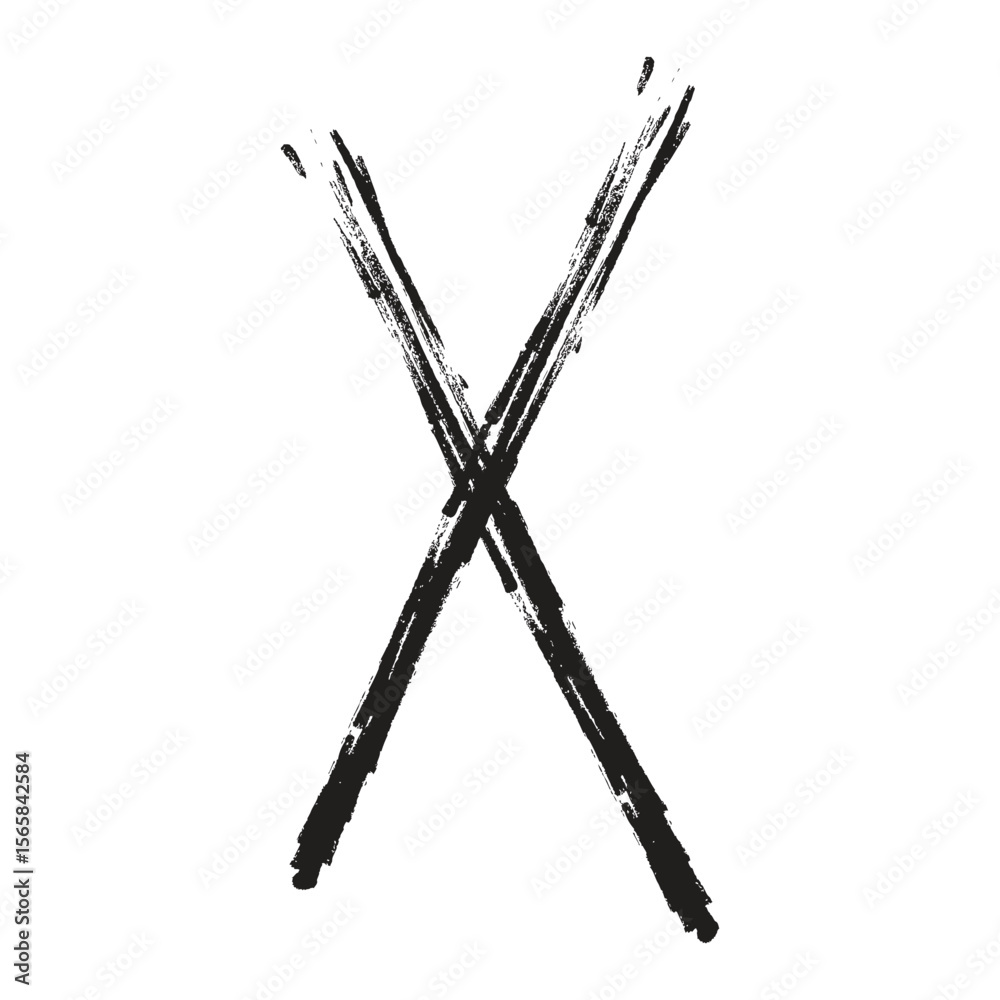 Fototapeta premium Drawing of black cross