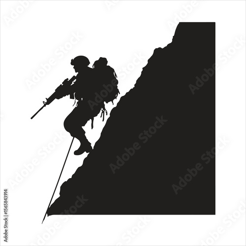 rock climber silhouette, silhouette, soldier, gun, illustration, vector, people, military, black, rifle, army, armed, war, person, forces, music, woman, weapon