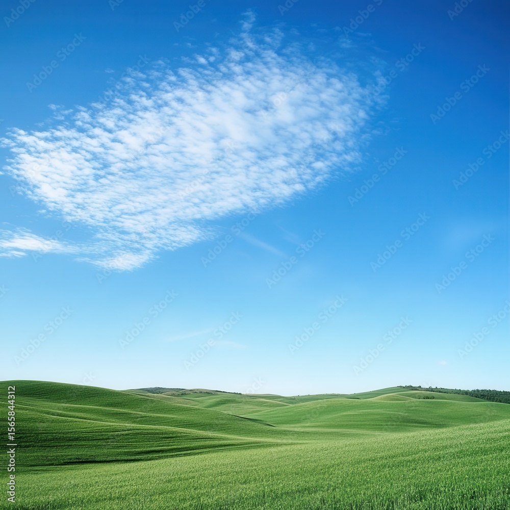 Fototapeta premium Rolling Hills Under a Blue Sky
