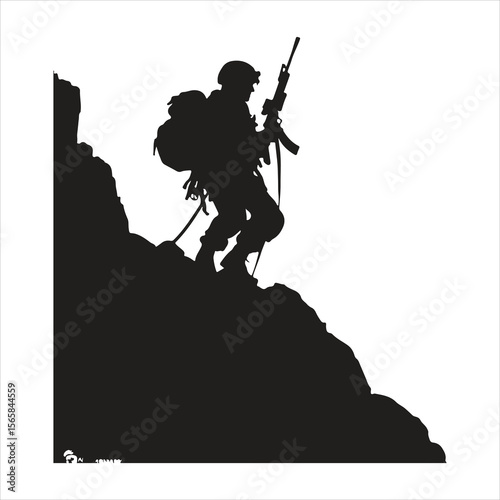rock climber silhouette, silhouette, soldier, gun, illustration, vector, people, military, black, rifle, army, armed, war, person, forces, music, woman, weapon