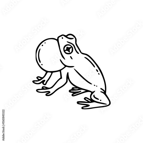 croaking frog - amusing amphibian illustration