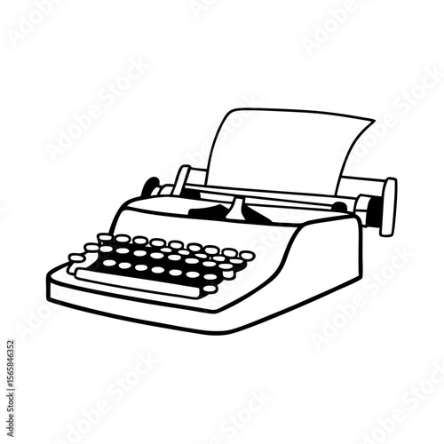 Classic Typewriter Vector Illustration Retro Writing Machine Icon