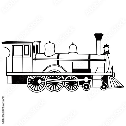 Steam Train Vector Illustration Vintage Railway Engine Graphic