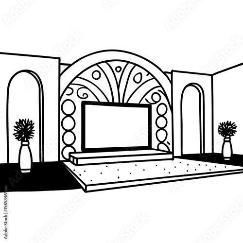 Stage Illustration Vector Platform Backdrop Presentation Design