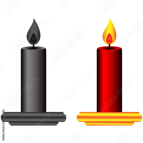red burning candle