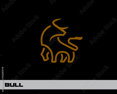 bull line art look back logo icon symbol design template illustration inspiration