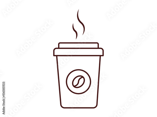 Coffee cup icon. Beverages outline icon. Simple drink or beverages vector illustration in modern thin line style.