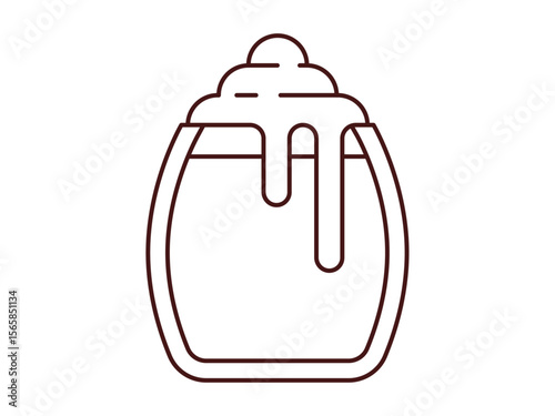 Dalgona coffee icon. Beverages outline icon. Simple drink or beverages vector illustration in modern thin line style.