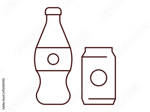 Coke icon. Beverages outline icon. Simple drink or beverages vector illustration in modern thin line style.