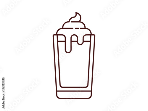 Frappe icon. Beverages outline icon. Simple drink or beverages vector illustration in modern thin line style.