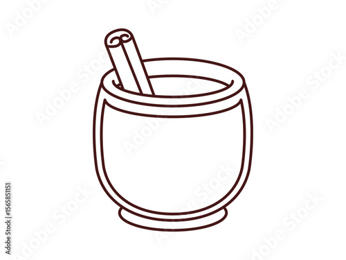 Eggnog drink icon. Beverages outline icon. Simple drink or beverages vector illustration in modern thin line style.