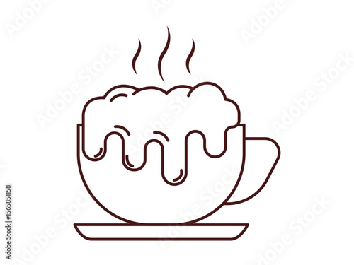 Hot chocolate icon. Beverages outline icon. Simple drink or beverages vector illustration in modern thin line style.