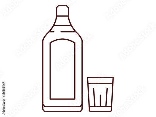 Gin icon. Beverages outline icon. Simple drink or beverages vector illustration in modern thin line style.
