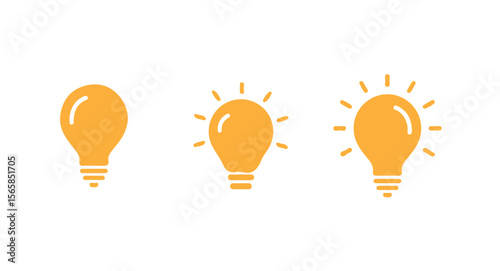 Bright lightbulb icon silhouette symbolizing innovative idea generation,  symbol of idea and creativity. Vector illustration eps 10.