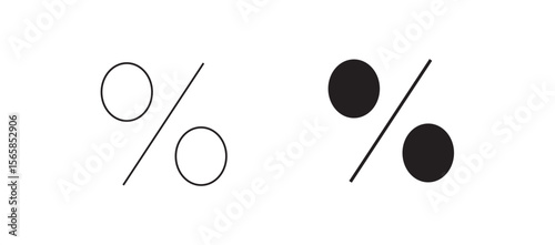 Black and White Percent Icons