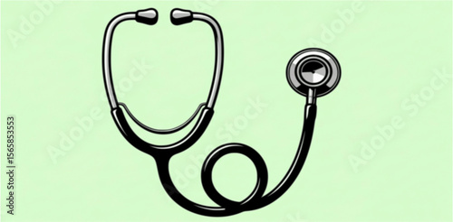 A stethoscope with earpieces and chest piece, used for medical auscultation.