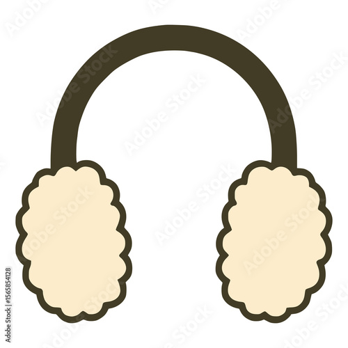 winter earmuff warm flat color vector illustration template design