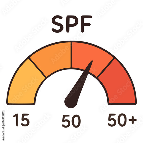 SPF scale sun protection flat color vector illustration template design