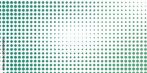 A modern halftone dot pattern in green gradient with a radial layout. The abstract design features expanding dots from the center outward, creating a dynamic optical effect suitable for backgrounds