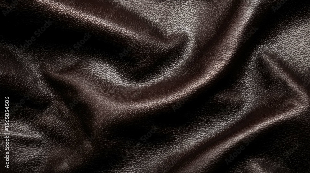 Fototapeta premium Luxurious Dark Leather Fabric for Fashion and Interiors