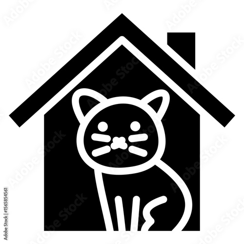 animal shelter glyph icon