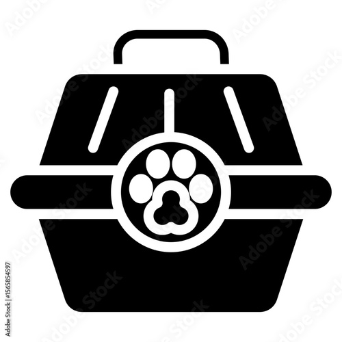 pet carrier glyph icon