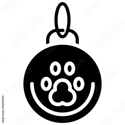 pet id tag glyph icon