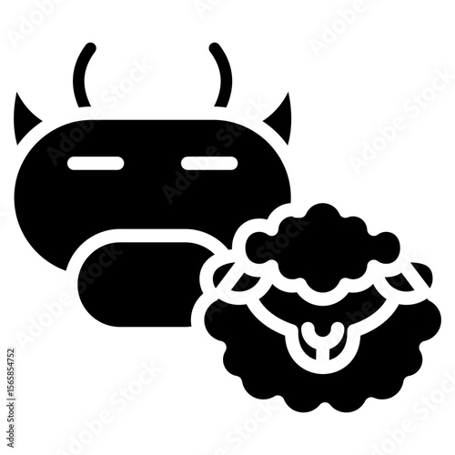 farm animals glyph icon