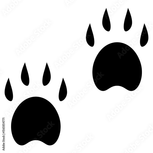 animal footprints glyph icon
