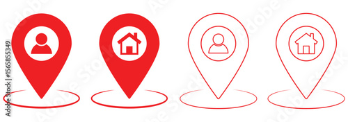 Location map pin icons set. Modern map marker collection. Pinpoint. Location pin icon.  GPS location symbol. eps 10