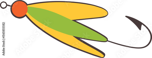 Cartoon Fishing Bait Illustration