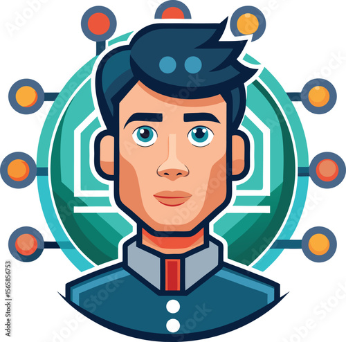 Vector ai technology human avatar for digital representation uses