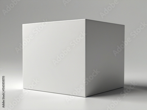 White box on a white background. 3d rendering illustration. Created using generative AI tools